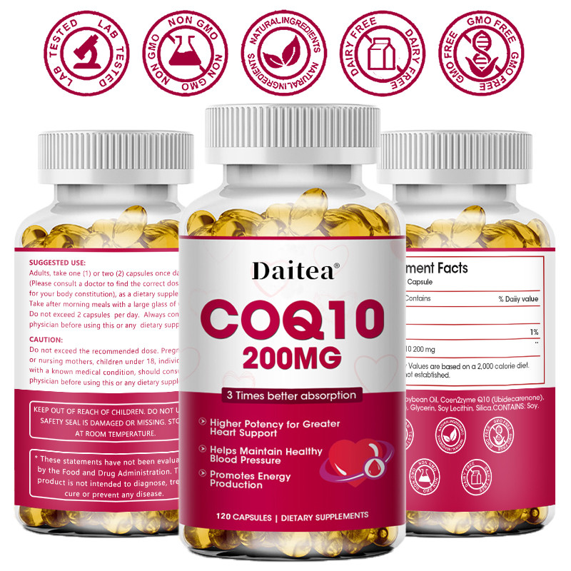 Coenzyme CoQ10 200 Mg 120Sofgels วิตามินเพื่อสุขภาพสําหรับหัวใจ แพ็คเกจใหม่ Exp.07/20226