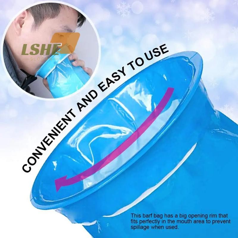 [LSHE] 5/10 ชิ้น 1000ML Vomig กระเป๋าทิ้งรถท่องเที่ยวเครื่องบิน Motion Sickness Nausea Vomit ทําความสะอาดกระเป๋าฉุกเฉิน Vomig กระเป๋าใหม่