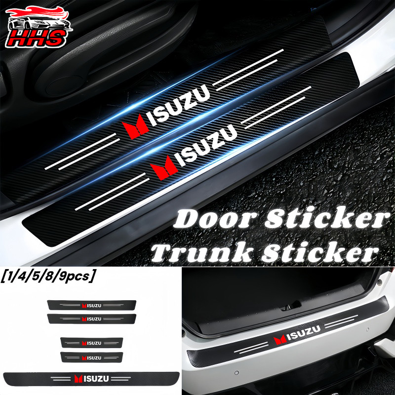 Isuzu คาร์บอนไฟเบอร์ กันรอยประตูรถยนต์ แผ่นกันรอยประตูรถยน สติกเกอร์ท้ายรถ กันรอยท้ายรถ For ISUZU Pa