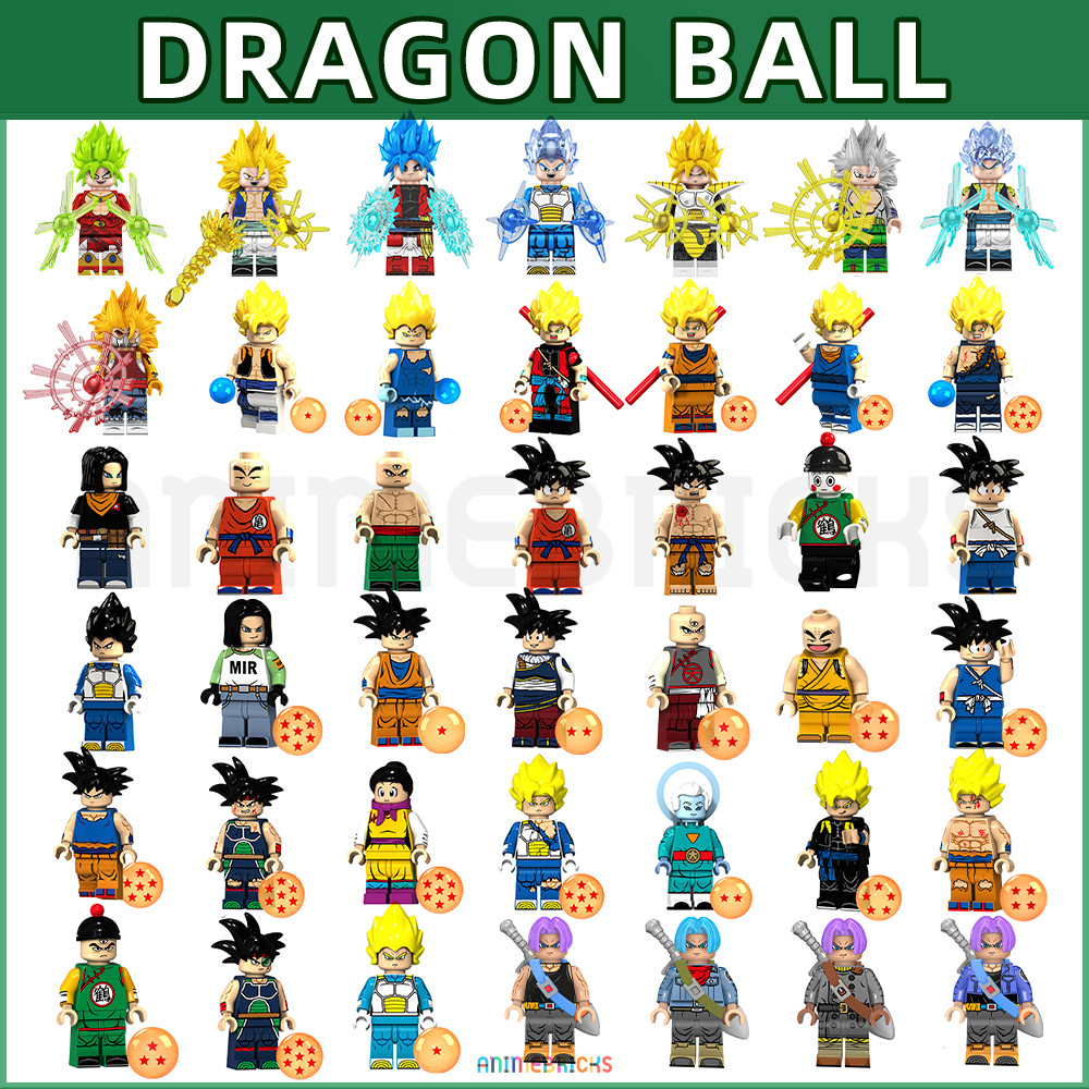 Dragon Ball Minifigures Son Goku Vegito Gogeta Trunks Broly Bardock Krillin Saiyan Building Blocks ของเล่น