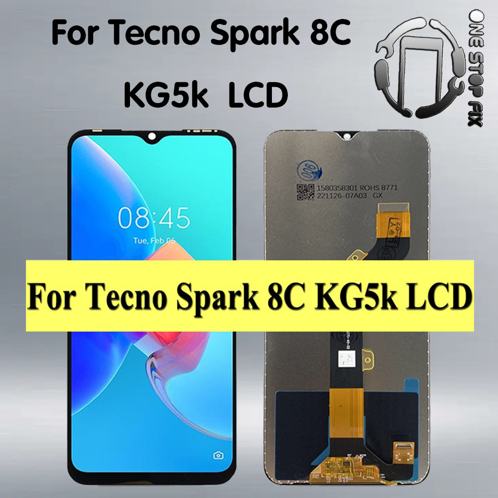 สําหรับ Tecno Spark 8C KG5k KG5j จอแสดงผล LCD หน้าจอสัมผัส Digiziter Assembly