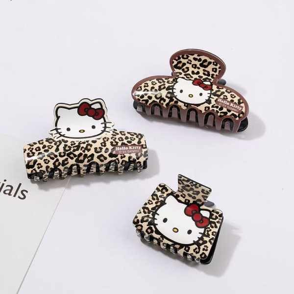 กิ๊บ sanrio เฟรมการ์ด sanrio คลิปผมดีไซน์น่ารัก Sanrio Katie kt เสือดาว พิมพ์แฟชั่น อุปกรณ์เสริมผม ส