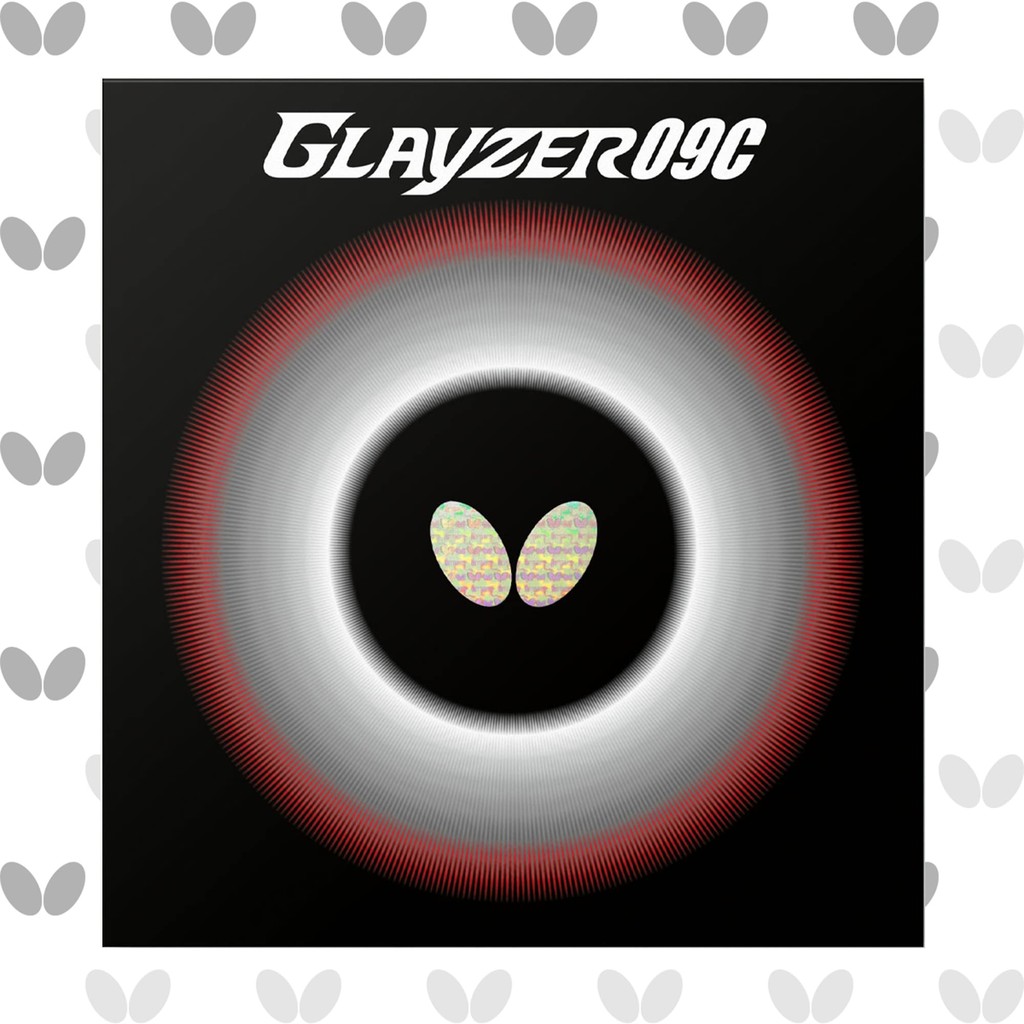 Butterfly Table Tennis Rubber Glazier 09C - High Tension, Sticky, Available in Black and Red, Thick 