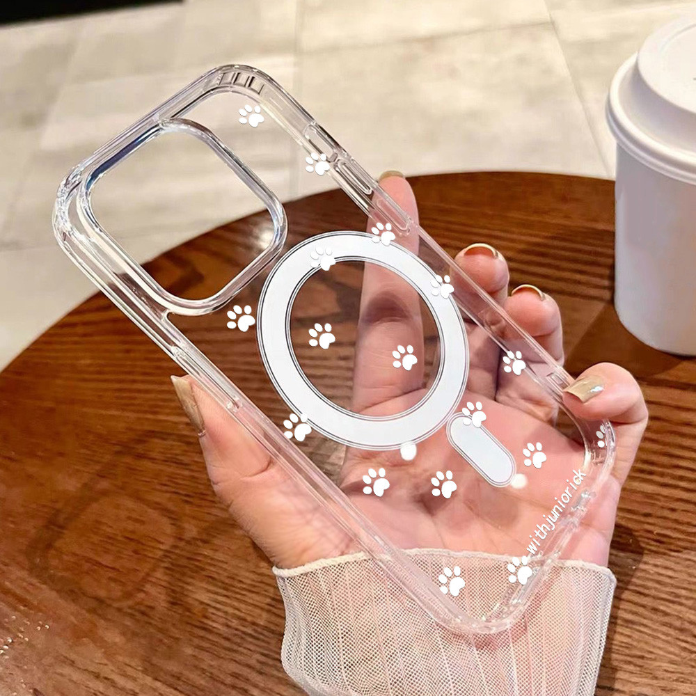 ✅COD✅ เคส Samsung A16 A06 A15 A55 A56 A36 A35 A26 A54 S25 Ultra 5G อุ้งเท้าแมว เคสแม่เหล็ก รองรับชาร์จไร้สาย TPU โปร่งใส