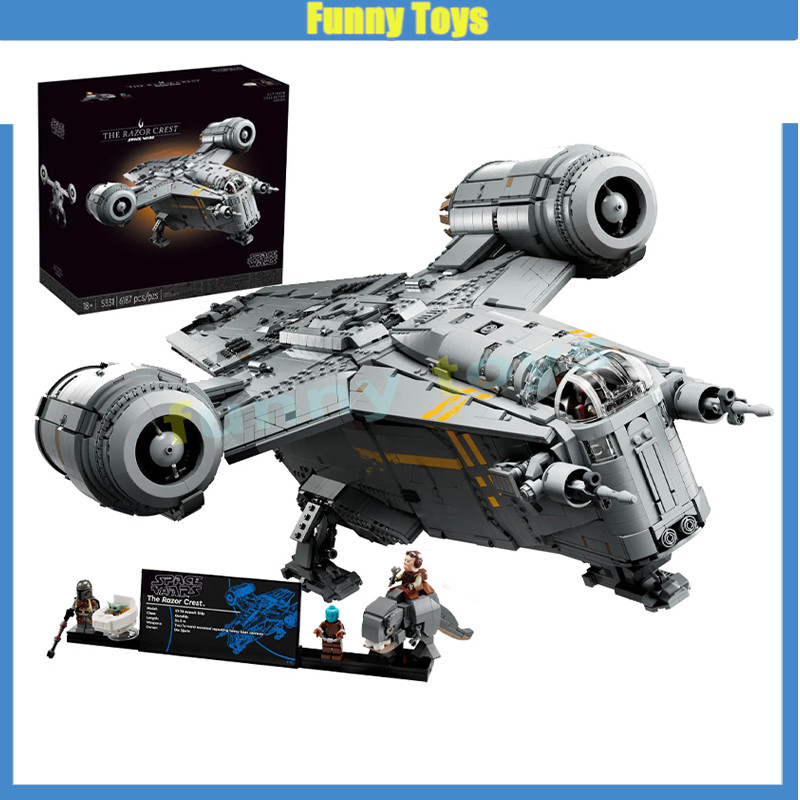 75331 The Razor Crest Building Blocks UCS ยานอวกาศ Mandalorian ของเล่นของขวัญสําหรับชาย