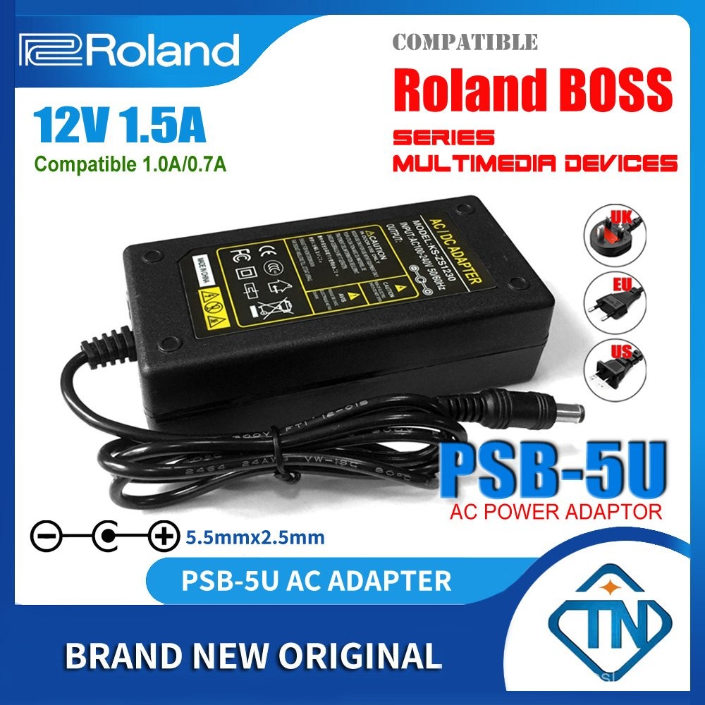 12V 1.5A AC/DC Adapter PSB-5U for ROLAND FP-10 FP-18 BK RD-88 Digital Piano Fantom 06 SuperNATURAL S