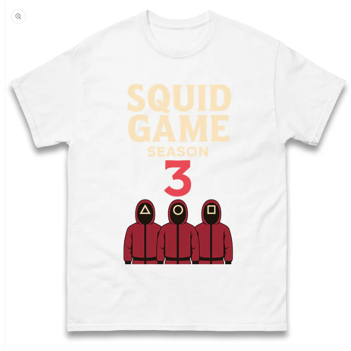 ร้อน!!!  'Squid Game 3' เสื้อ unisex เสื้อผ้าฝ้ายพิมพ์สองด้าน