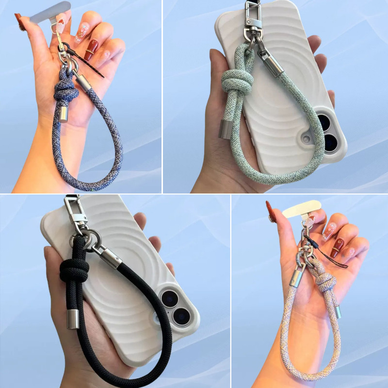 7มม ตัวหนา สั้นโพลีเอสเตอร์ทอกรณีโทรศัพท์เชือกแขวนกระเป๋ากล้องถ้วยน้ําที่สําคัญแฟชั่นป้องกันการสูญหายสายรัดข้อมือ