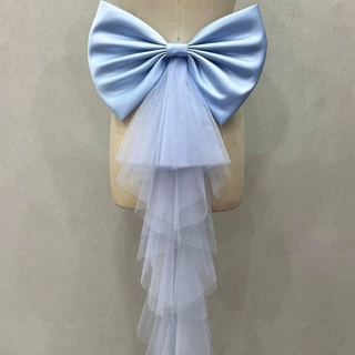 Ball Gown ที่ถอดออกได้ซาติน Bow Tie สําหรับงานแต่งงานชุด Deteable Bow เข็มขัดเอวสําหรับ Party Prom Gowns ตกแต่งอุปกรณ์เสริม