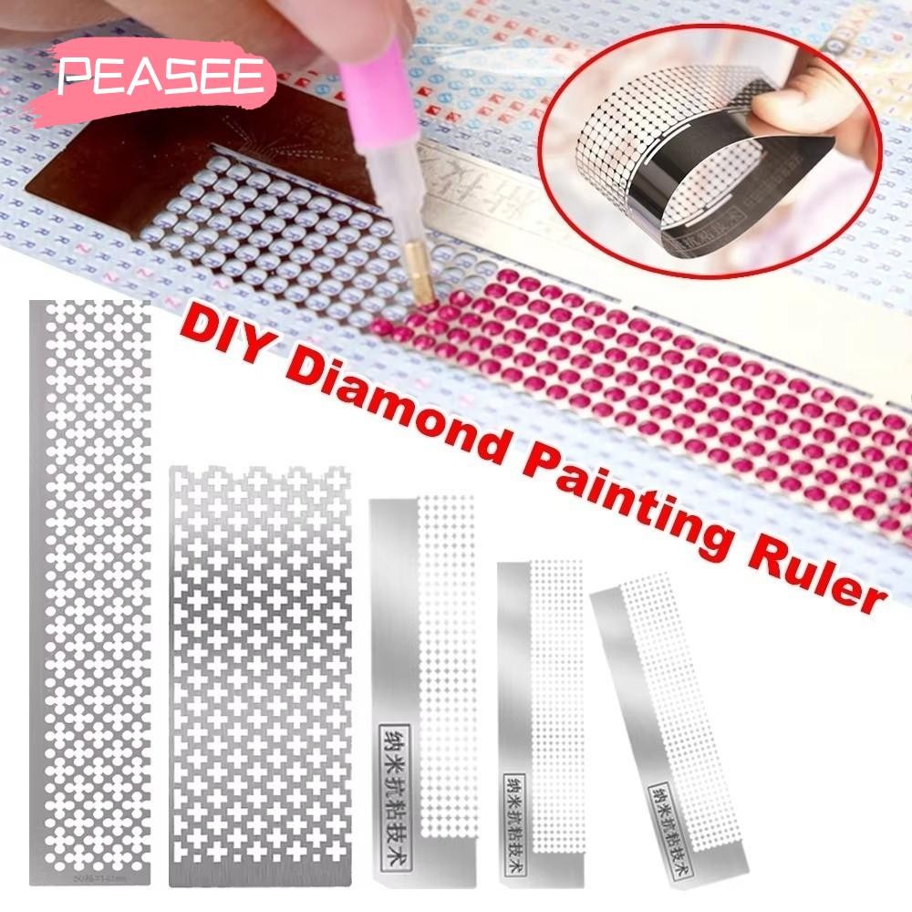 [เพย์ซี] ไม้บรรทัดข้ามจิตรกรรมเพชร ทําเอง, เครื่องมือภาพวาดเพชรสแตนเลสเครื่องมือปักครอสติไม้บรรทัดสี่เหลี่ยม, ไม้บรรทัดปักสีทึบเพชรอุ