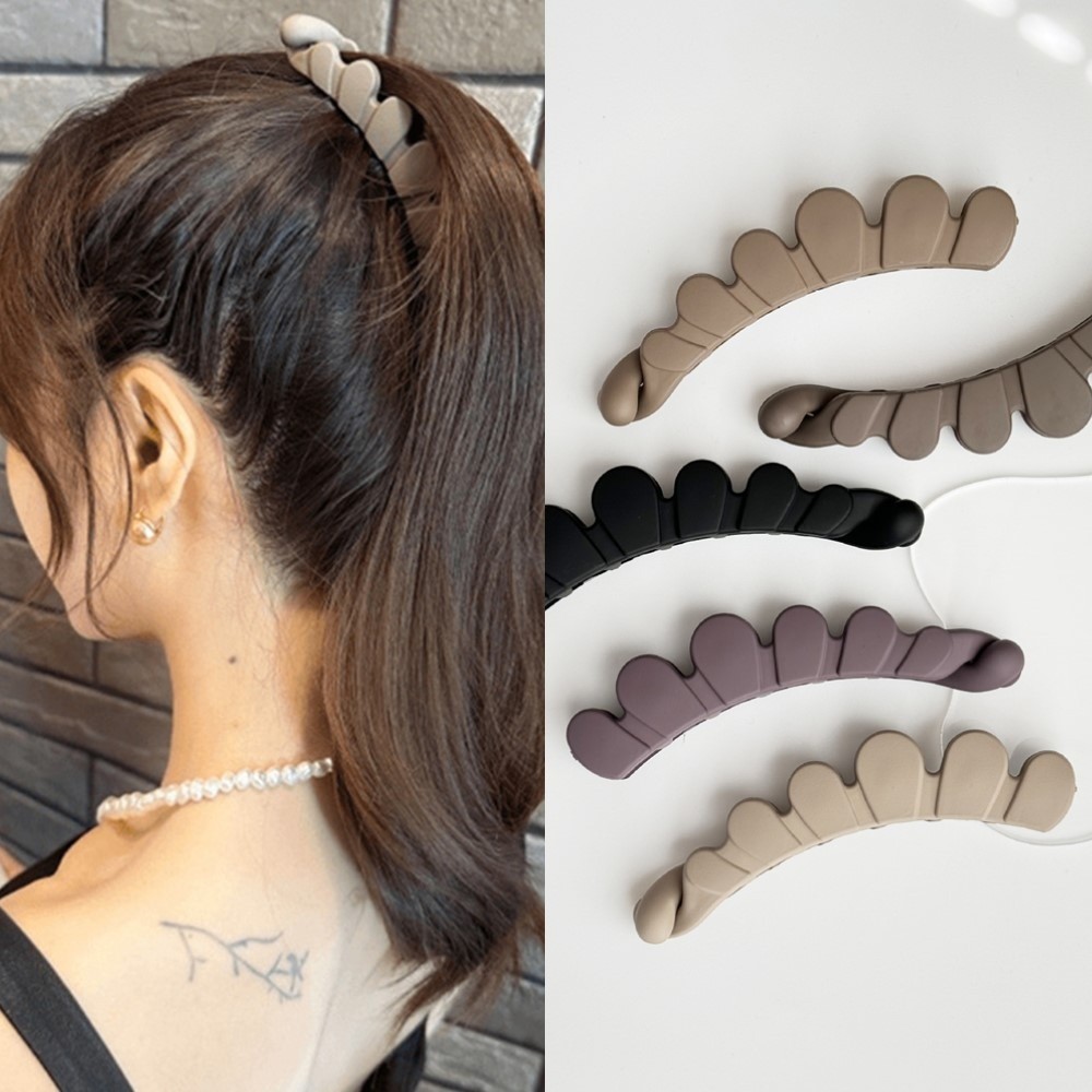 Hanfu Style Simple Shell Matte สไตล์หางม้าสูงพร้อมคลิปกล้วยแนวตั้ง
