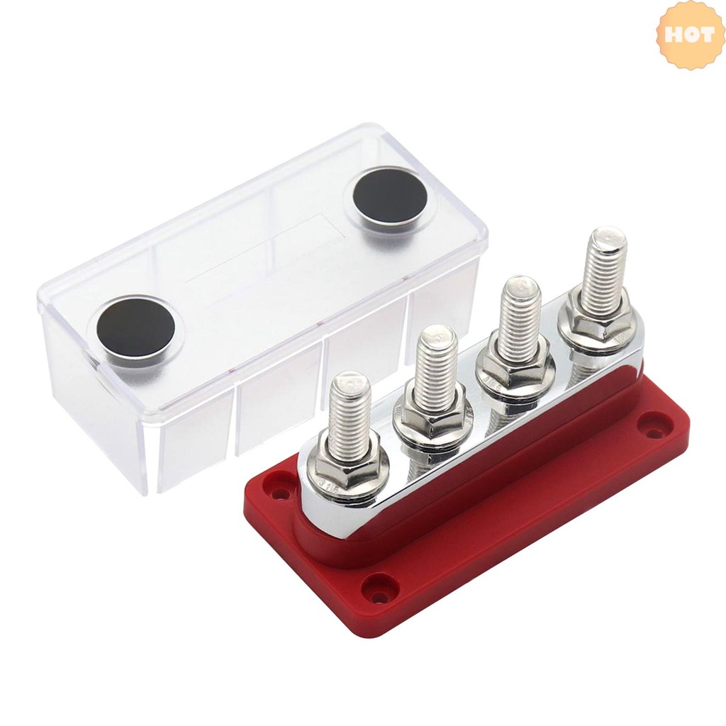 [2025 Super Sale]600A Power Distribution Block Bus Bar 4 x 3/8 โพสต์ 48V DC Busbar Box