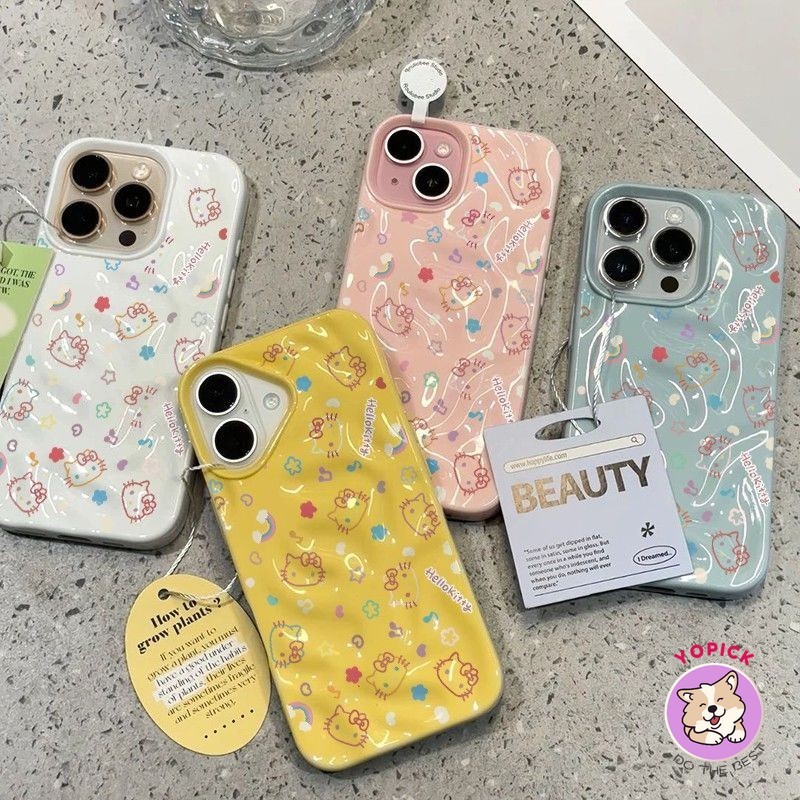 เหมาะสําหรับ IPhone 16 15 14 13 12 11 Pro Max X XR XS Max 7 8 Plus Q-สไตล์การ์ตูนแมวเคสโทรศัพท์ Soft
