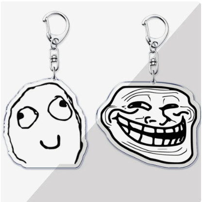 Fun Troll Face No Me Gusta Rage Face Forever Alone พวงกุญแจทําจากอะคริลิคใส