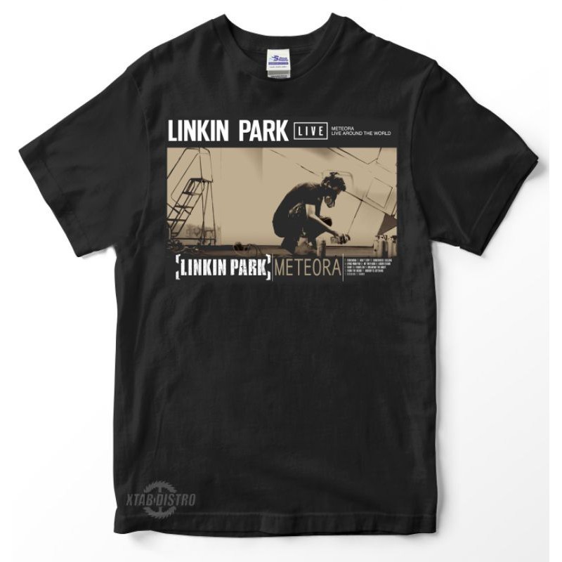Linkin Park METEORA Pattern Mens Premium T-Shirt Band Album Elements Rock Style สะดวกสบาย All-Match Style