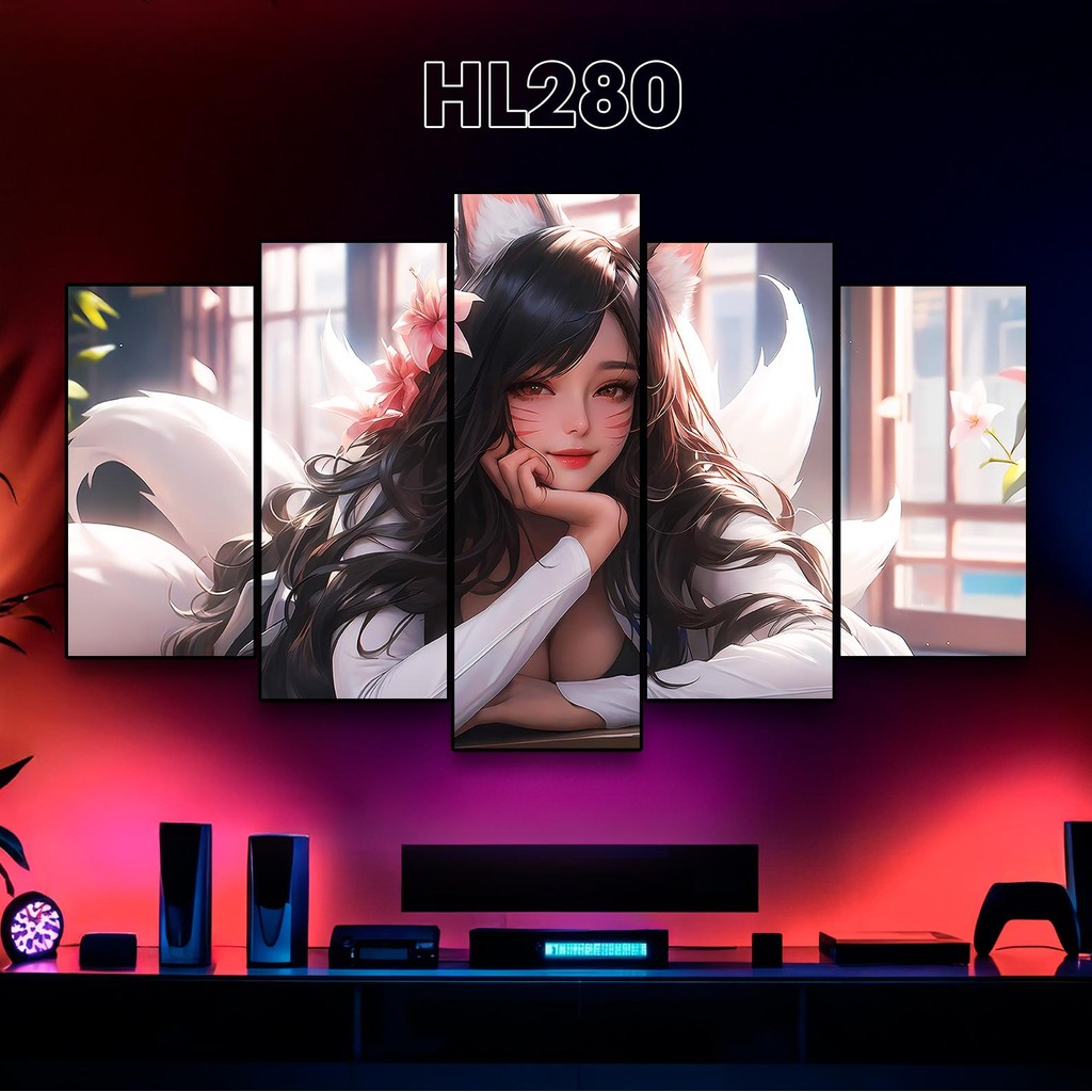 ชุดระบายสี League of Legends Idol Ahri 5 แผงกระจก, ภาพวาด Idol Ahri, ภาพวาด Idol Ahri, Formex 5mm