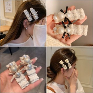กิ๊บรัดผมแบบโบว์ลายมุกลูกไม้ย่น สไตล์อ่อนโยนสำหรับทุกวัน พกพ…