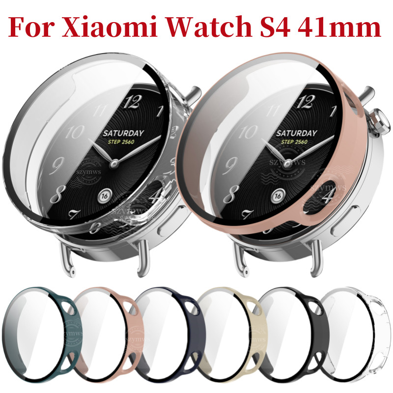 เคสป้องกันหน้าจอสําหรับ Xiaomi Watch S4 เคสแข็งคลุมทั้งหมดพร้อมกระจกนิรภัยสําหรับ Xiaomi Watch S4 อุ