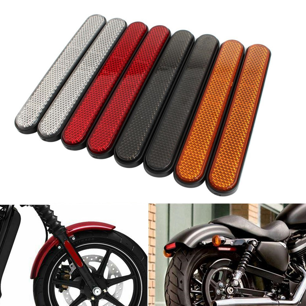 รถจักรยานยนต์ส้อม Reflector ขาล่างสติกเกอร์ Stripe Safety Warn สําหรับ Harley Touring Dyna Softail Sportster XL 1200 883 48 72