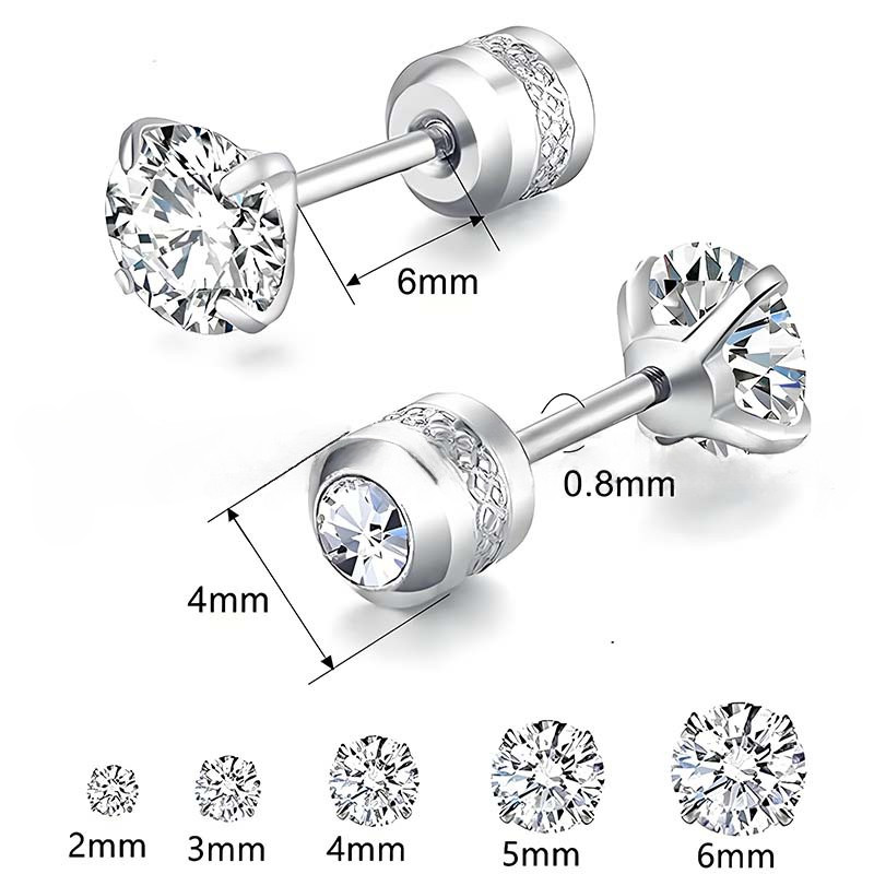 ต่างหู Four-Claw Double-Headed Zircon แบบหรูหรา เหมาะสำหรับผู้หญิง