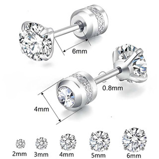 ต่างหู Four-Claw Double-Headed Zircon แบบหรูหรา เหมาะสำหรับผ…