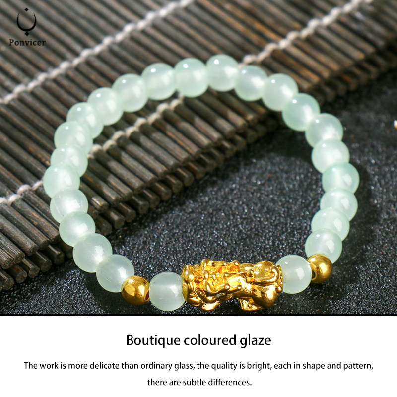 สร้อยข้อมือ Zhaocai Fine ประดับด้วยหินโมราเลียนแบบ สร้อยข้อมือแก้วโกเมนเลียนแบบหินออบซิเดียน ราคา ถูกที่สุด ดีลบีเคเค แกลเลอรีภาพที่ 2