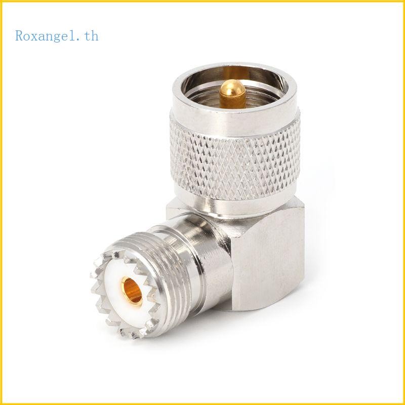 ROX UHF PL259 ปลั๊กชาย SO239 แจ็คหญิงมุมขวา 90 องศา RF อะแดปเตอร์ Connec