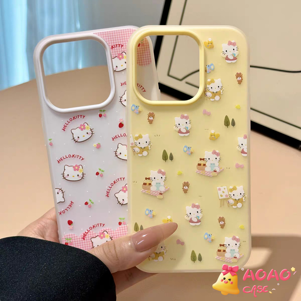 เคสไอโฟน 13 11 สำหรับ iPhone 16 15 13 11 14 12 Pro Max 15 14 13 16 Plus XR X การ์ตูนหวานคิตตี้ใหม่ 2 in 1 ปก - ภาพย่อย 3