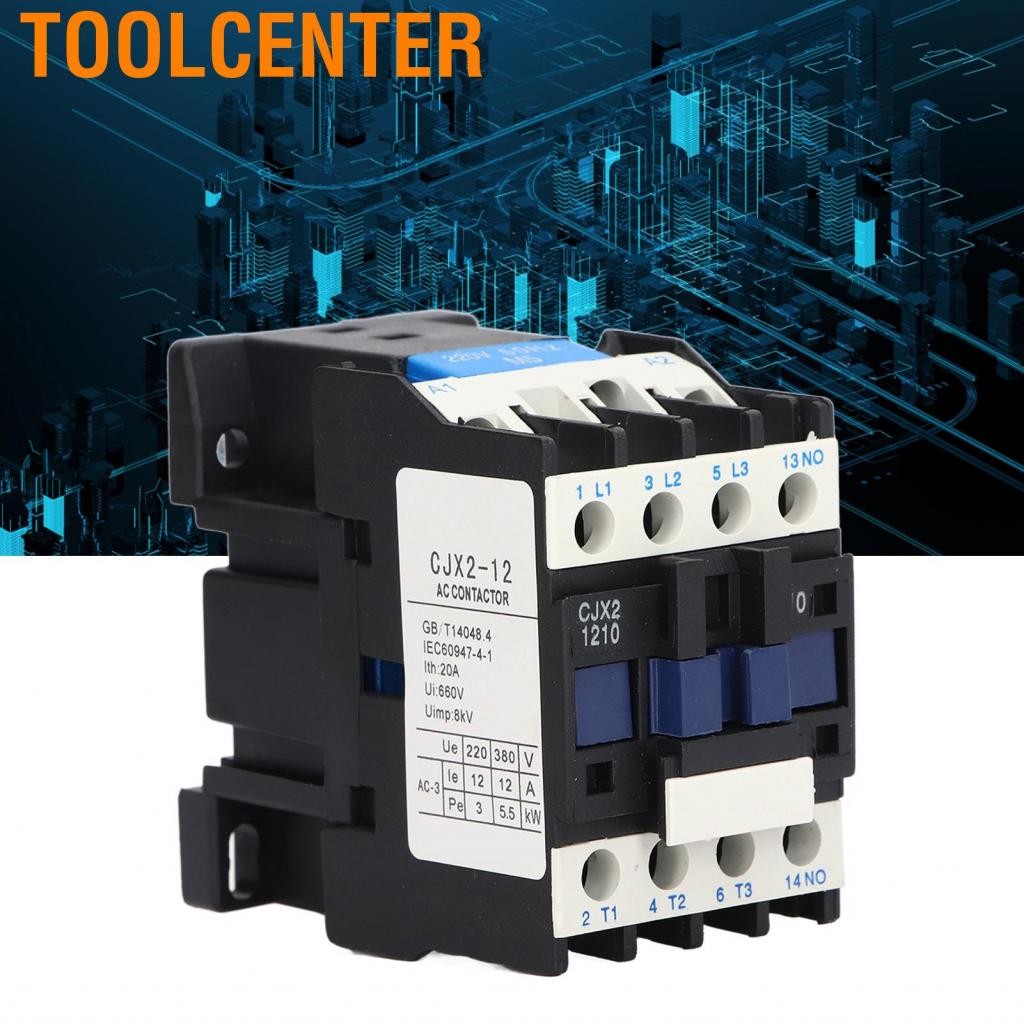 ToolCenter คอนแทคเลนส์ทองแดง AC ABS Industrial Industrial Easy การติดตั้งง่าย 50Hz 12A สำหรับการกระจ
