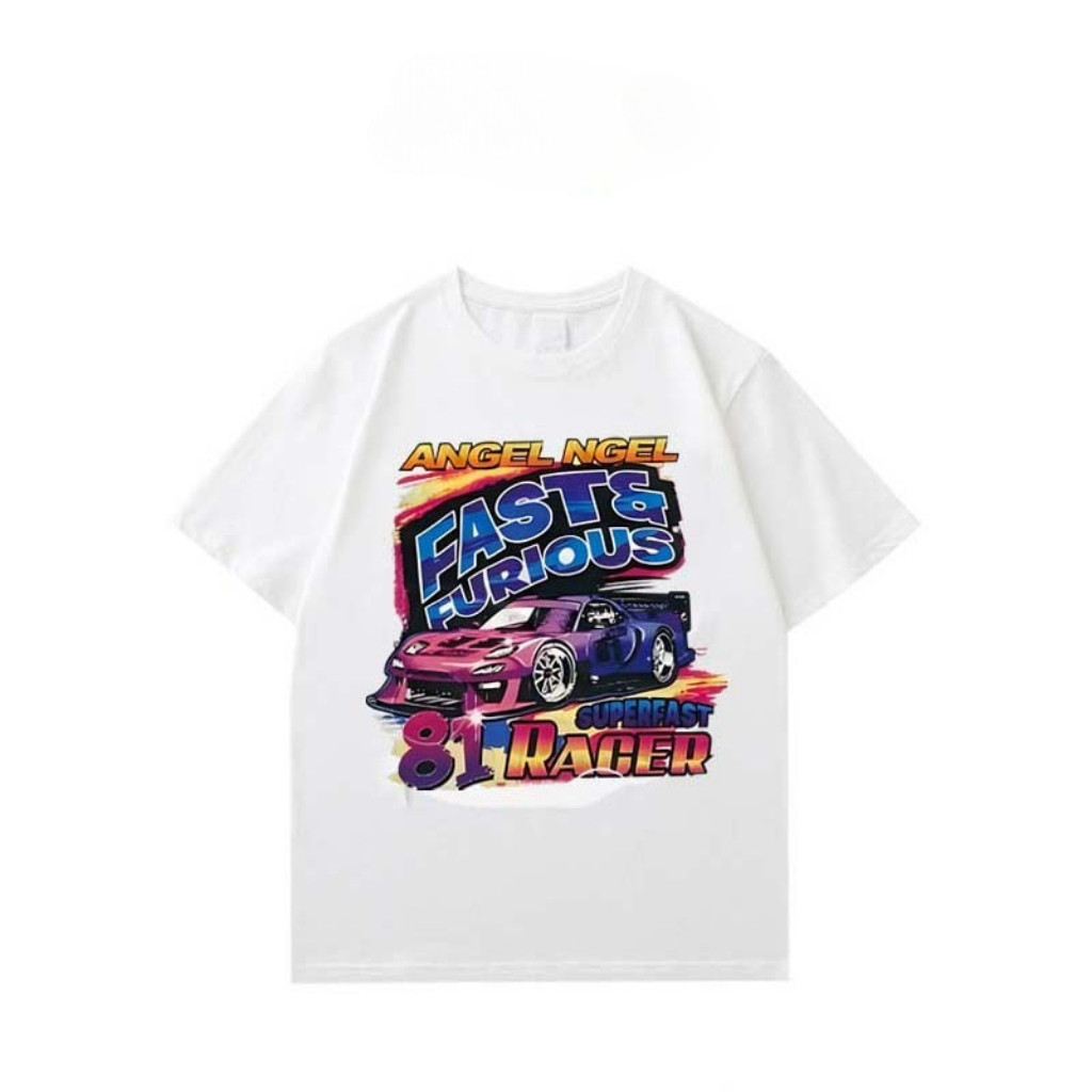 [BS] เสื้อยืดสีดํา Oversize Retro Street Racing 81 Bike Racer Fast and Furious Nascar Kaos