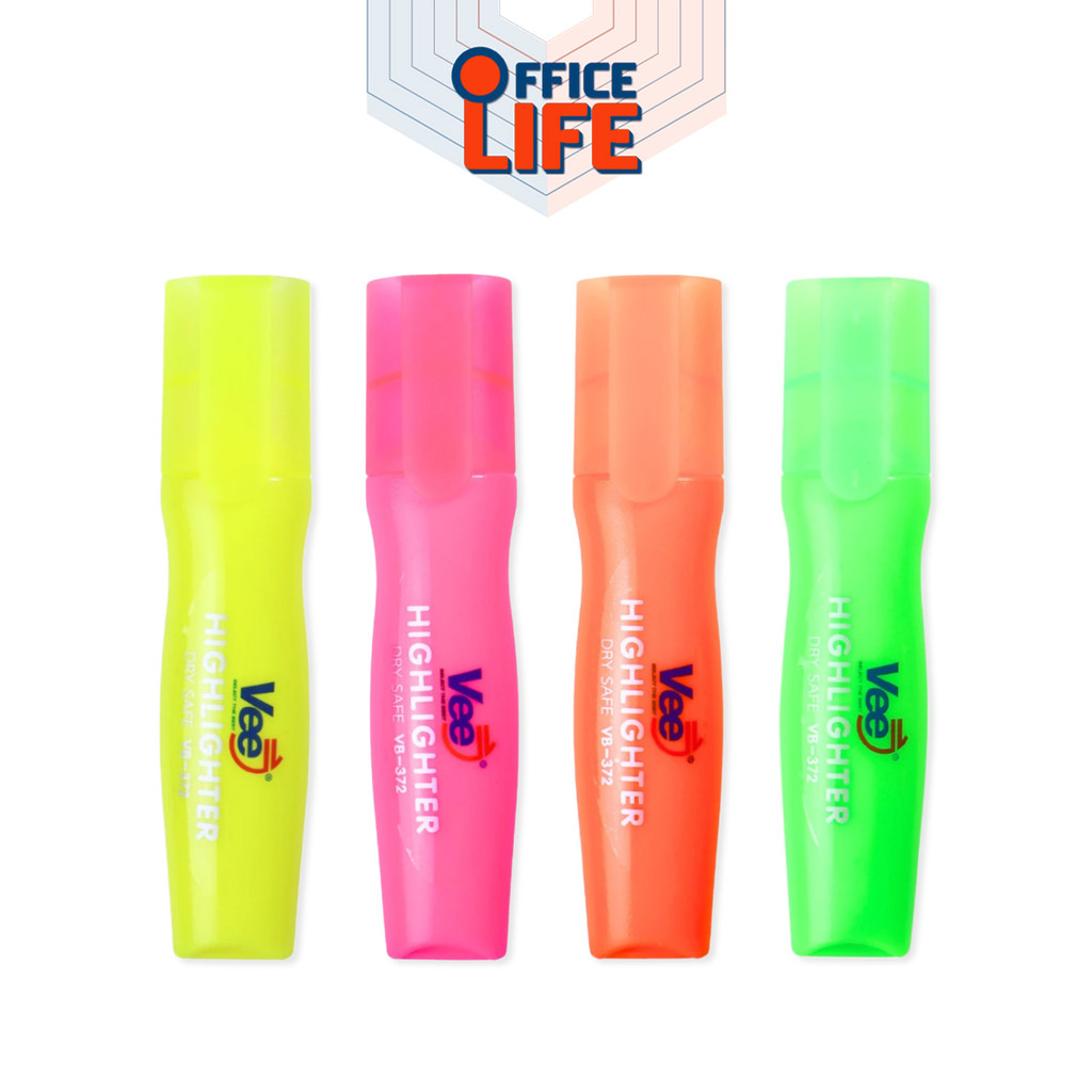 Vee (วี) ปากกาเน้นข้อความ รุ่น VB-372 มีให้เลือก 4 สี (1 ด้าม)