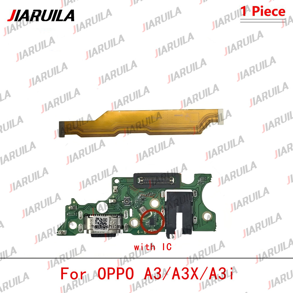 พร้อม IC สําหรับ OPPO A3 A3X A3i บอร์ดหลักเมนบอร์ด USB ชาร์จพอร์ตขั้วต่อ Flex Cable