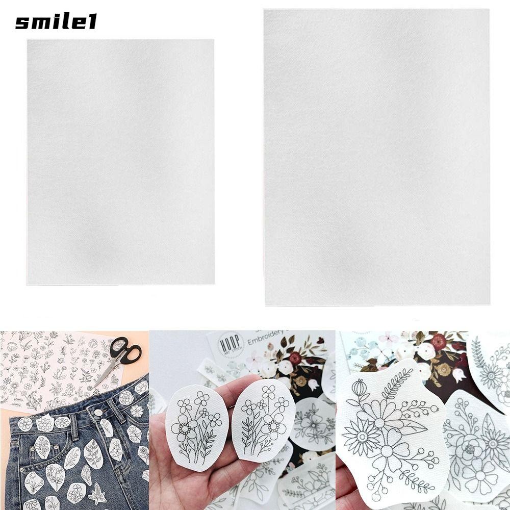 รอยยิ้ม กระดาษที่ละลายน้ําได้, แพทช์เหล็กบนไม่ทอที่ทําด้วยมือ, อุปกรณ์เย็บผ้าเปล่าแบบมีกาวในตัว รูปแบบเย็บปักถักร้อยที่ละลายน้ําได้ คนรักจักร