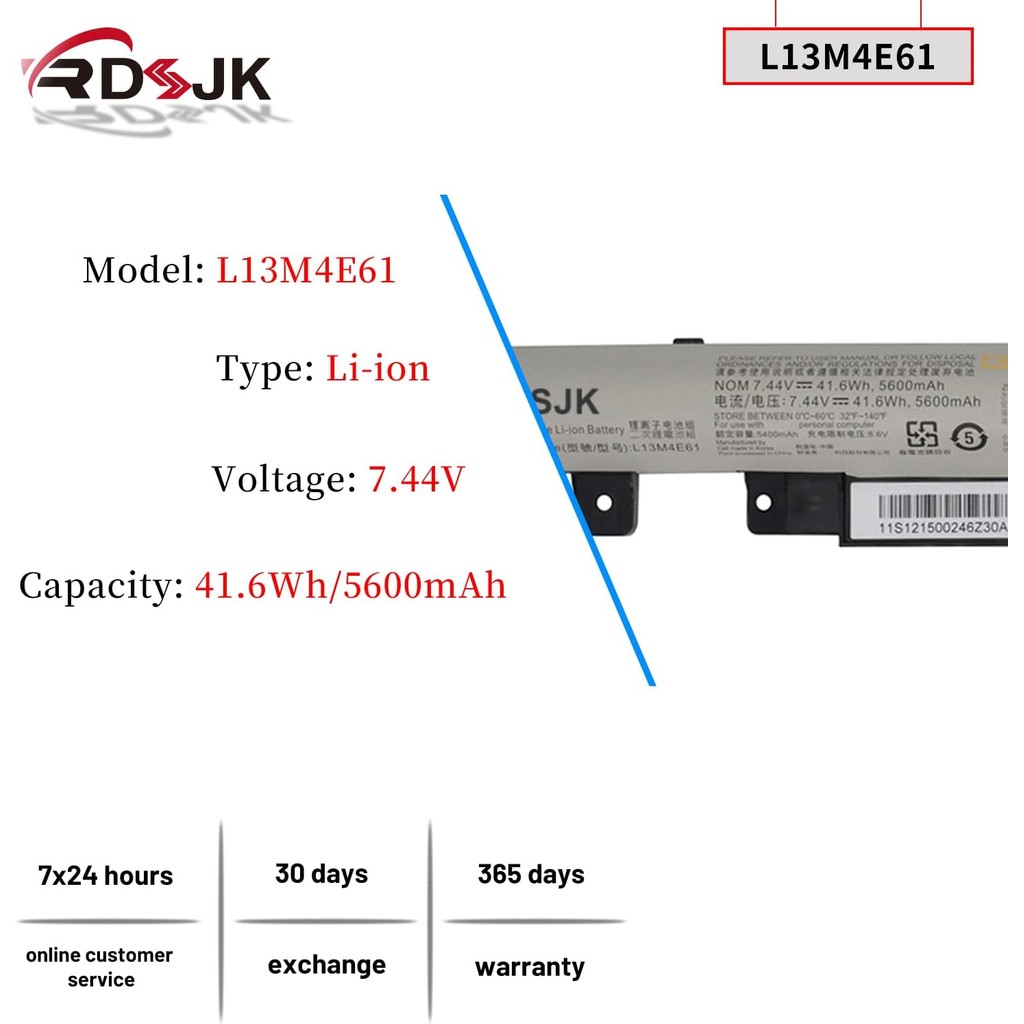 L13M4E61 L13S4E61 L13L4E61 L13S4A61 L13L4A61 L13M4A61 แบตเตอรี่แล็ปท็อปสําหรับLenovo M50-70 M50-70 M