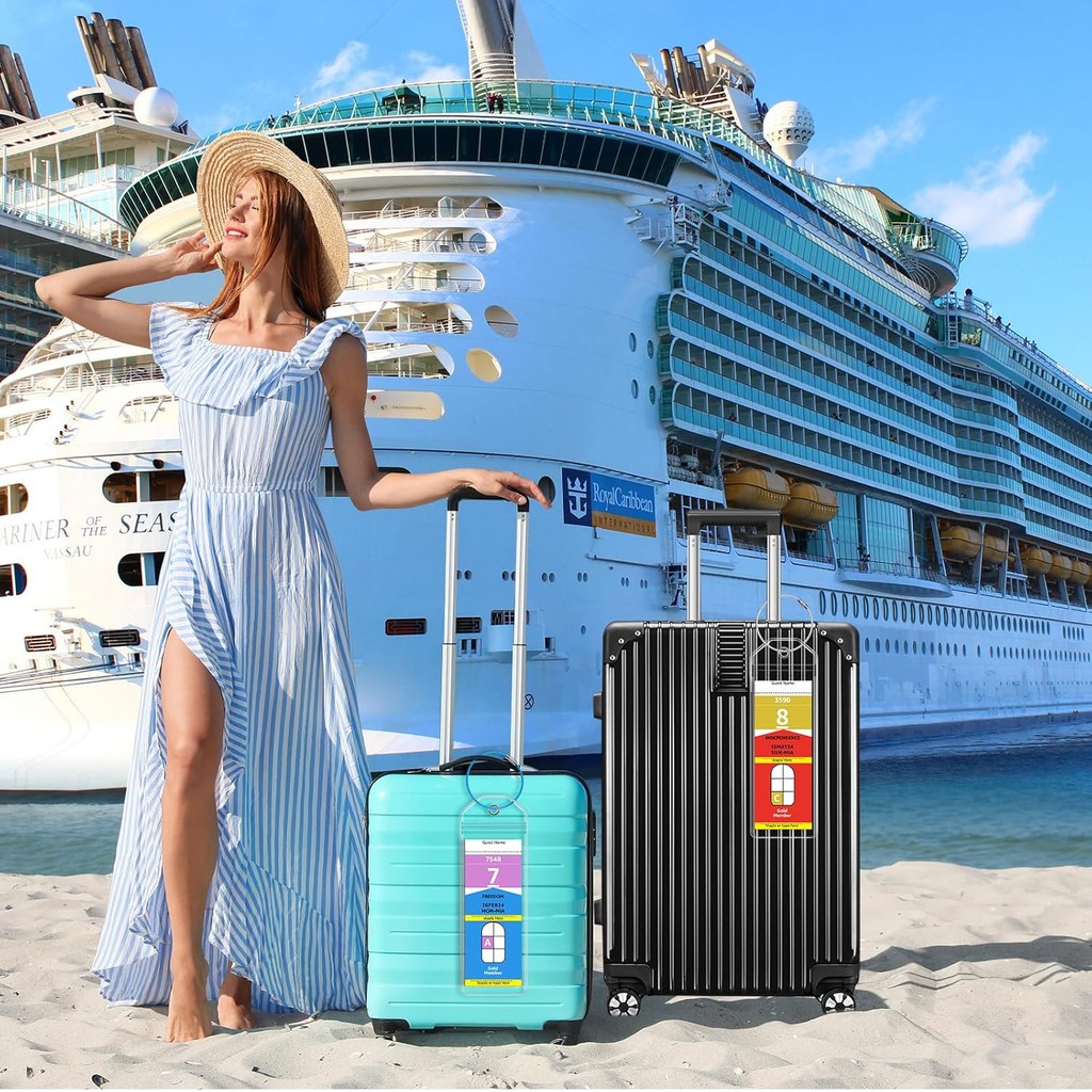 5 แพ็ค Cruise ผู้ถือแท็กกระเป๋าเดินทางสําหรับ Royal Caribbean & Celebrity จัดส่งใน 2024-2025 โดย FUN