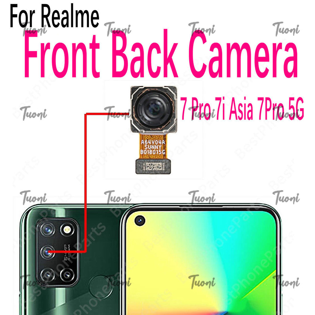 ด้านหน้า Backside กล้องด้านหลังสําหรับ Realme 7 Pro 7i Asia 7Pro 5G Global Selfie กลับดู Facing กล้อ