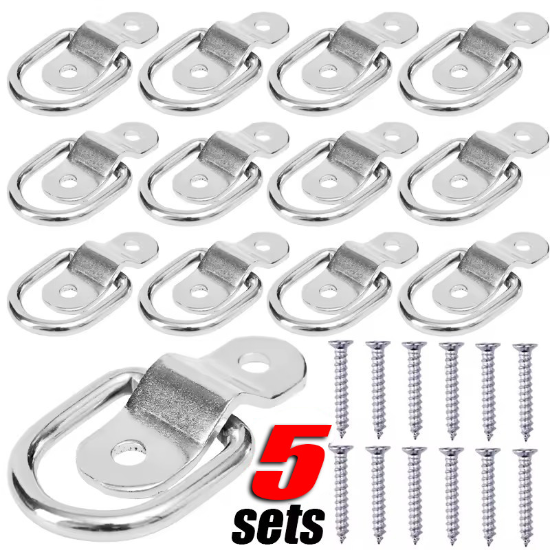 1/3/5PCS Cargo Tie Downs Hook - แหวนยึดสมอขนส่งที่ปลอดภัย - D-Shape Heavy Duty Trailer ดึงแหวน - สําหรับรถบรรทุกรถพ่วง RV เรือ