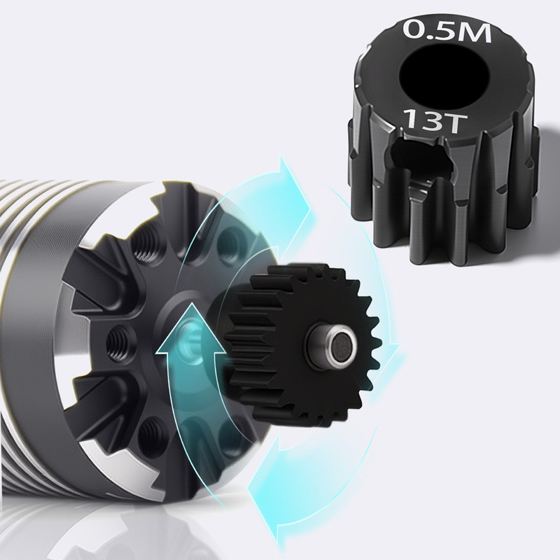 M0.5 หลุม 3.175 มม.มอเตอร์เกียร์ 13T - 27T วัสดุ Harden Shaft โลหะ Pinion สําหรับ RC Buggy Truggy Buggy รถบรรทุก