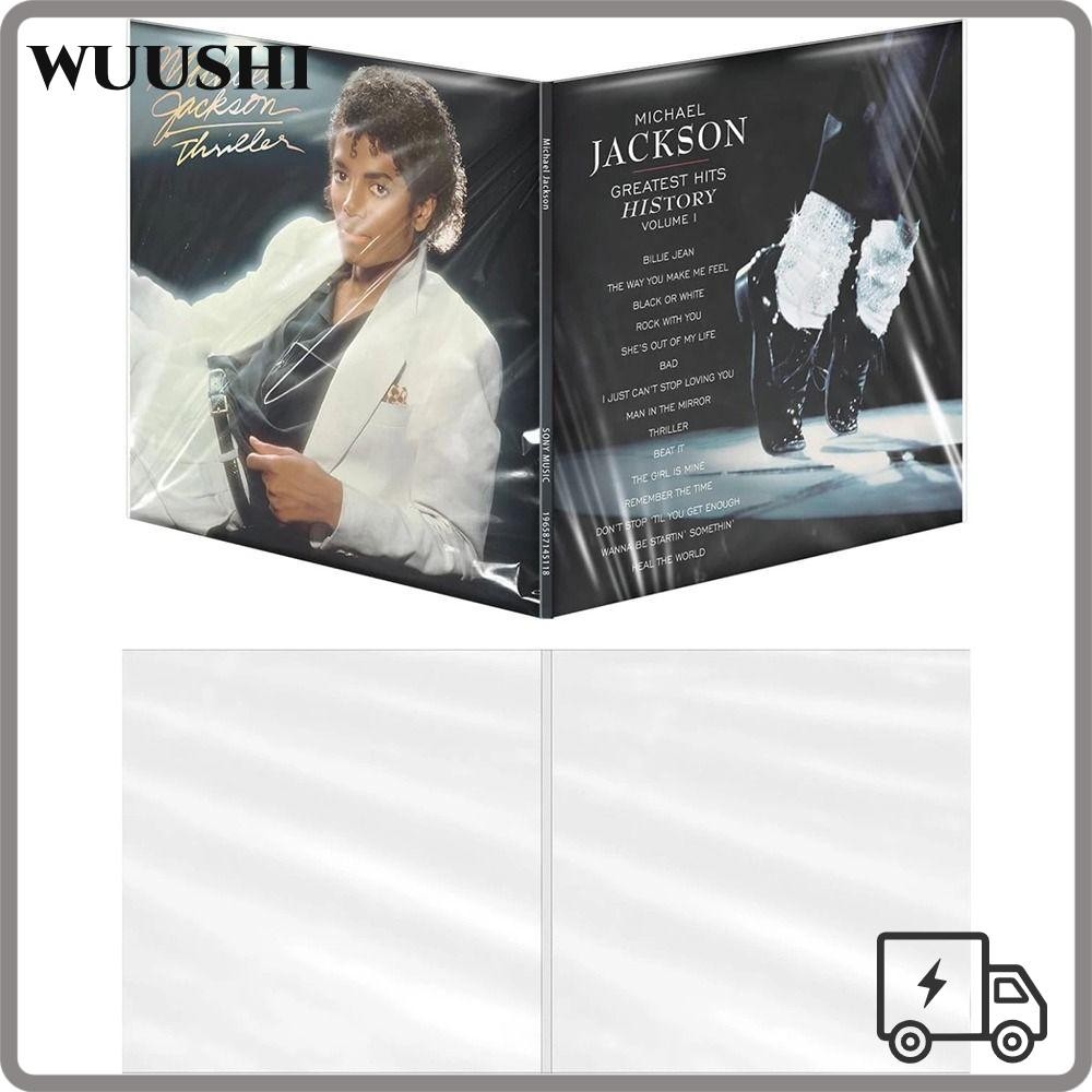 WUSHI Vinyl Records Sleeve,Thick Resealable Gatefold Outer LP Sleeves, ที่มีประโยชน์ 12 นิ้วไวนิลแขน