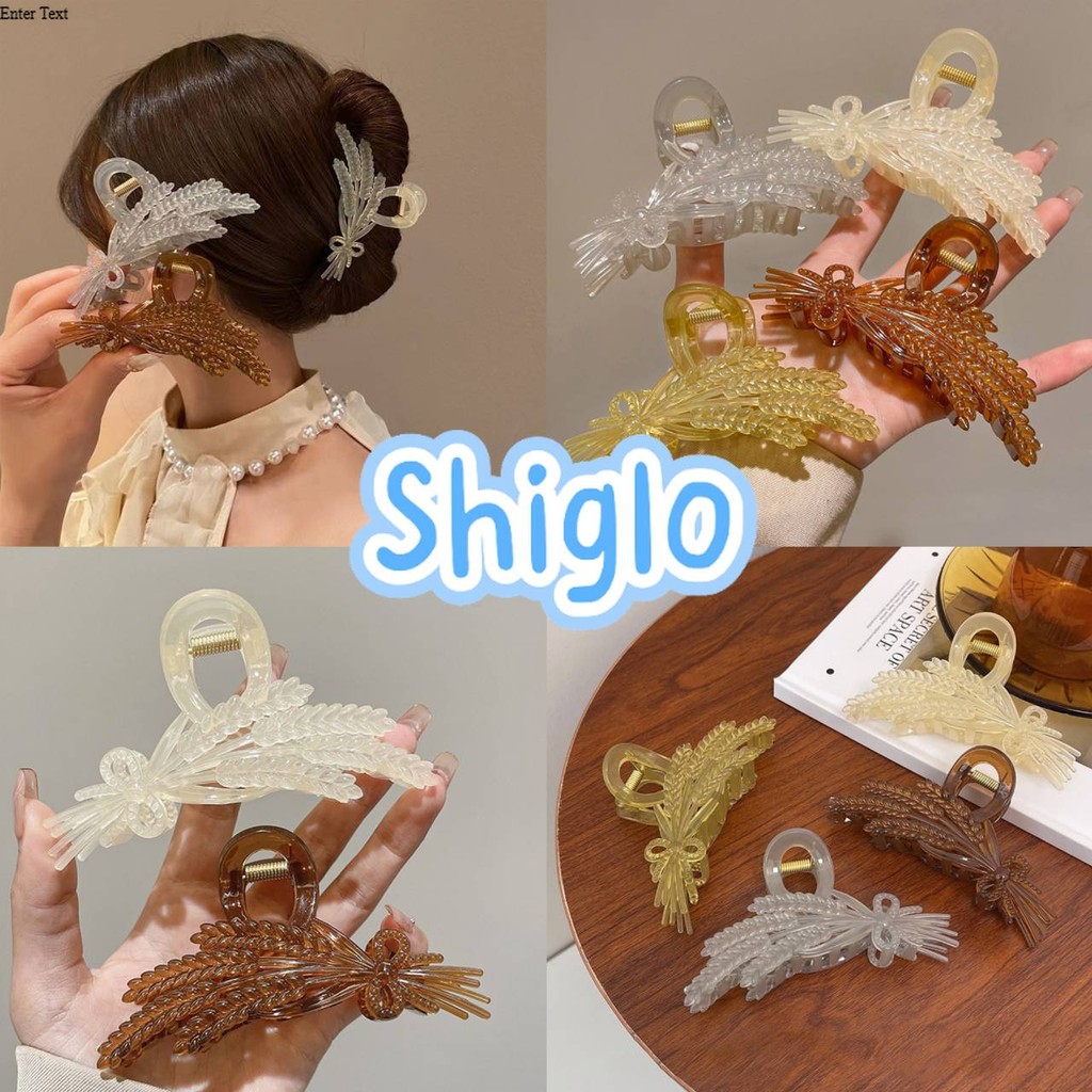 Shigie​ 🍁พร้อมส่ง🍁 "VO-41" กิ๊ปหนีบผม ลายต้นข้าว ทรงสวย มินิมอลสไตล์เกาหลี สีพื่นเรียบๆ ใส่สบาย