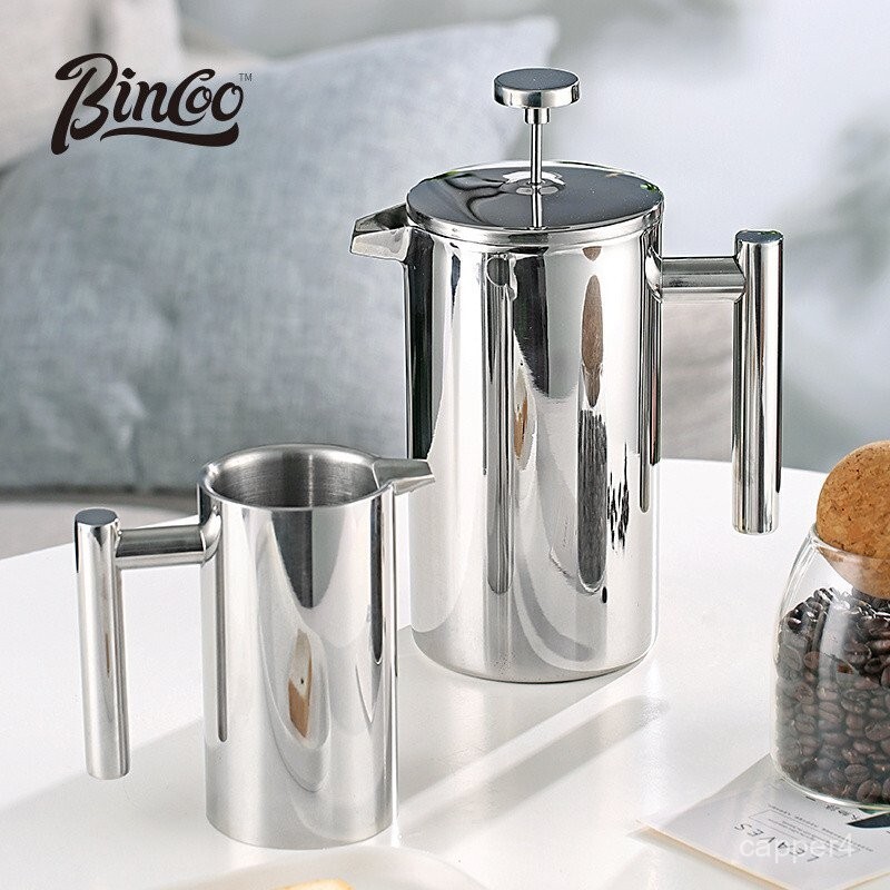 Bincoo Double Layer304Stainless Steel French Press Pot with Filter,ขนาดใหญ่ความจุใช้ในบ้านHand Brew 