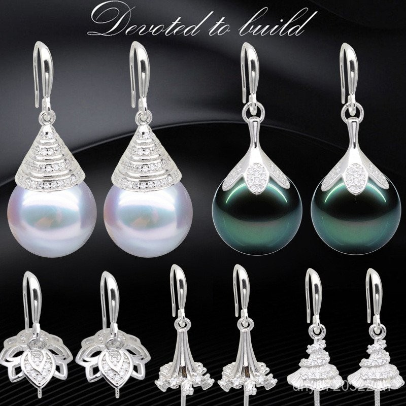 ต่างหูมุกและเงินแท้ ขนาดใหญ่ ผลิตโดยวิธีโฮมเมดจากวัสดุทำมือ สไตล์โมเดิร์น พร้อมคอนซีลเลอร์ 925หูตะขอ