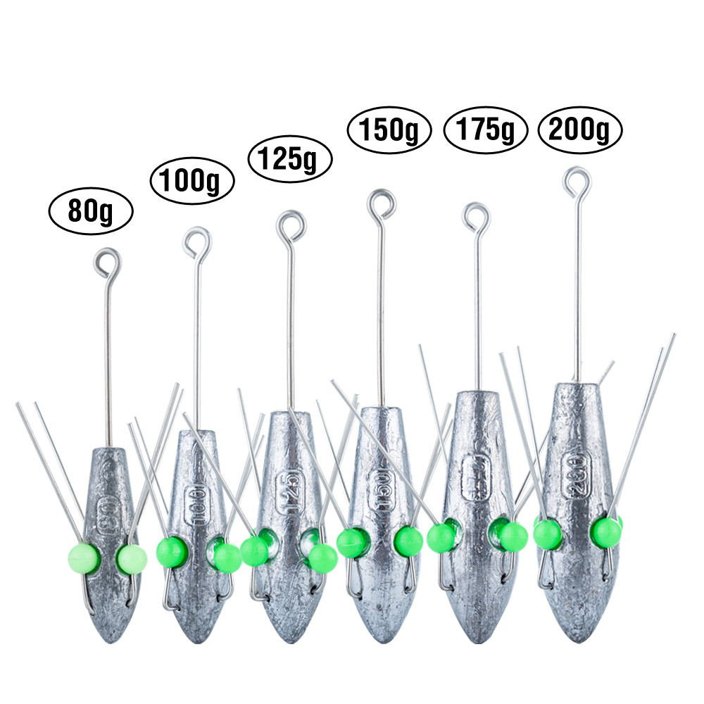 sinkers เรืองแสง สำหรับตกปลา น้ำหนัก 80-200 กรัม แบบ anti-snag พร้อมลูกปัด ใช้งานง่ายและจมน้ำไว — صورة 6