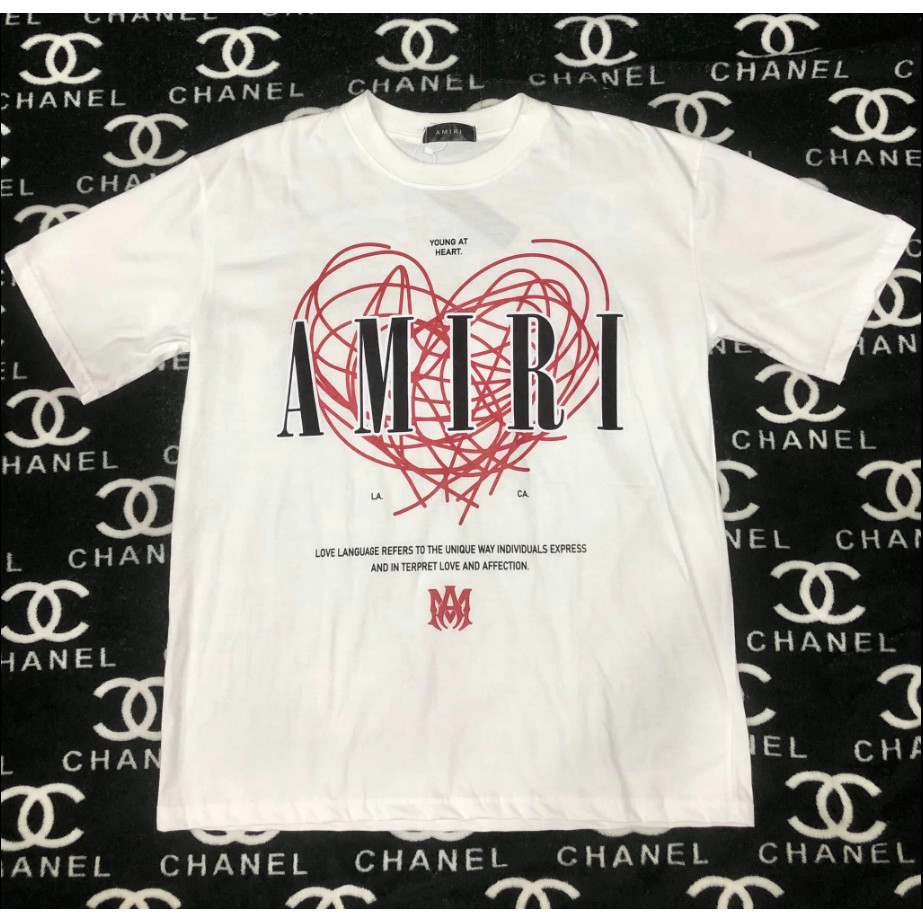 【พร้อมส่ง】สไตล์ใหม่ เสื้อยืด Amiri T-shirt เสื้อยืดพิมพ์ลาย ผ้าฝ้ายแท้ ระบายอากาศได้ s-5xl