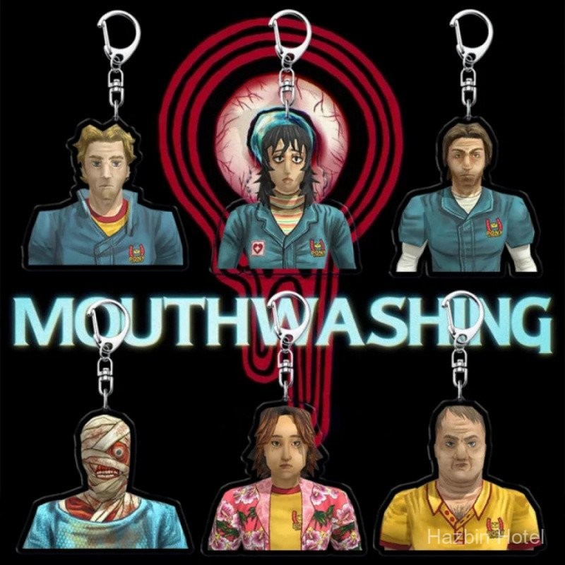Hot สยองขวัญเกม Mouthwashing พวงกุญแจสําหรับอุปกรณ์เสริมกระเป๋า Jimmy Curly Anya Daisuke Sallyface Swansea พวงกุญแจเครื่องประดับแฟนของขวัญ
