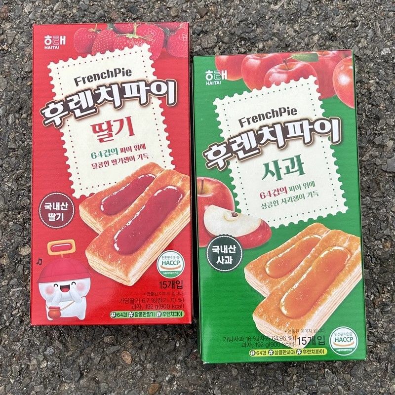 Kyeokhyun Korea Imported Food Haitai Strawberry Apple Sauce Pie 192g Thousand Layer Pastry Cookies M