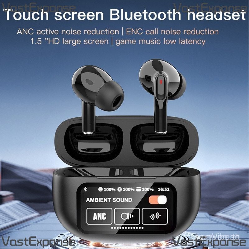 A9 PRO สไตล์ใหม่ Touch Scree หูฟังบลูทูธ ANC ตัดเสียงรบกวนสนับสนุน APP Multi-Language TWS อายุการใช้