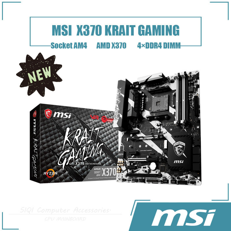 [ใหม่] MSI X370 KRAIT GAMING เมนบอร์ด 4DDR4 DIMM AMD X370 ซ็อกเก็ต AM4 เดสก์ท็อปเมนบอร์ด