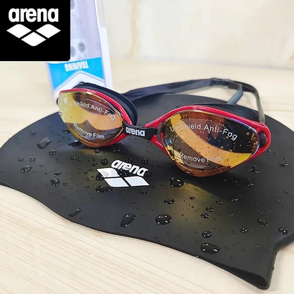 Arena Swimming Goggles Men's and Women's Waterproof Anti-fog Coated Swimming Goggles Swimming Cap Se