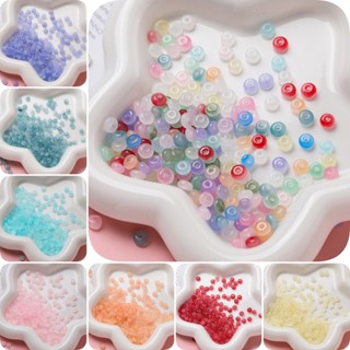 เซนต์คunkka 100ชิ้นสีอ่อนเลียนแบบหยกแบนรอบลูกปัดแก้ว3 * 6.5ม…